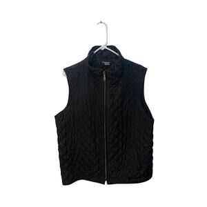 Lightweight Black Quilted Vest Women’s Zip Up